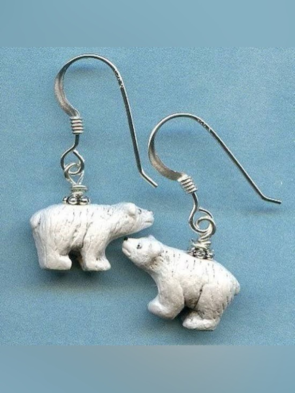Handmade White Polar Bear Drop Earrings - Women Jewelry